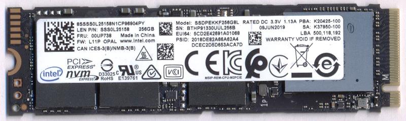 SSD Intel SSDPEKKF256G9L M2 PCIe NVME 256Gb 