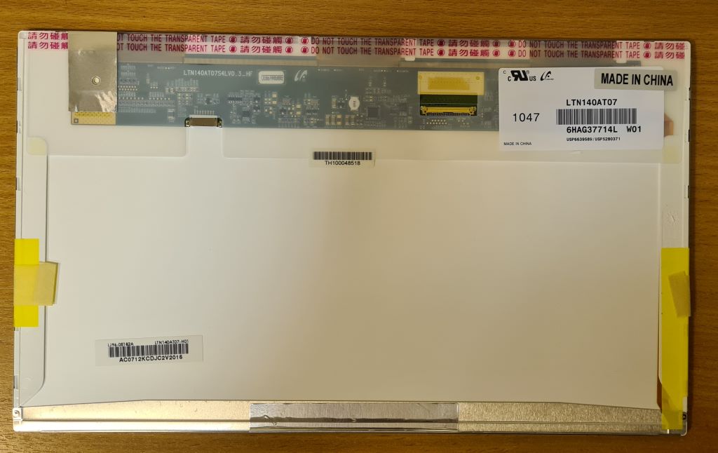 Матрица 14.0", 1366x768 WXGA HD,40P LED, TN, LTN140AT07  новая